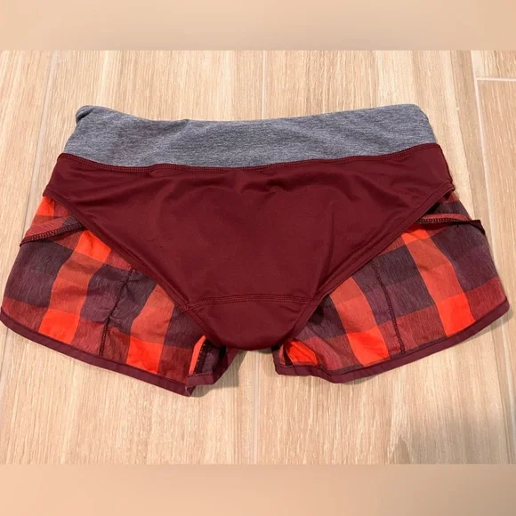 Lululemon Run: Speed Short *2 way Stretch in Yama Check/Rust Berry - Picture 5 of 7
